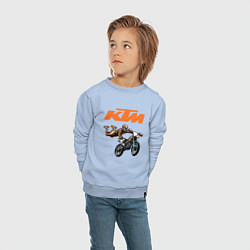 Свитшот хлопковый детский KTM МОТОКРОСС Z, цвет: мягкое небо — фото 2