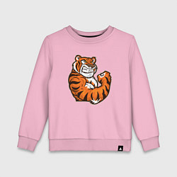 Свитшот хлопковый детский Сила Тигра, цвет: светло-розовый