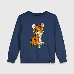 Свитшот хлопковый детский Little Tiger, цвет: тёмно-синий