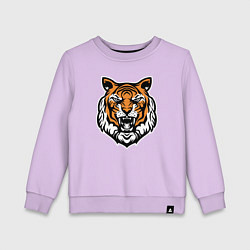 Свитшот хлопковый детский Голова тигра, цвет: лаванда