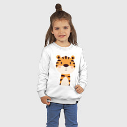 Свитшот хлопковый детский Cartoon Tiger, цвет: белый — фото 2
