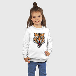 Свитшот хлопковый детский Tiger Scream, цвет: белый — фото 2