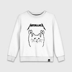Свитшот хлопковый детский METALLICA МЕТАЛЛИКА, цвет: белый