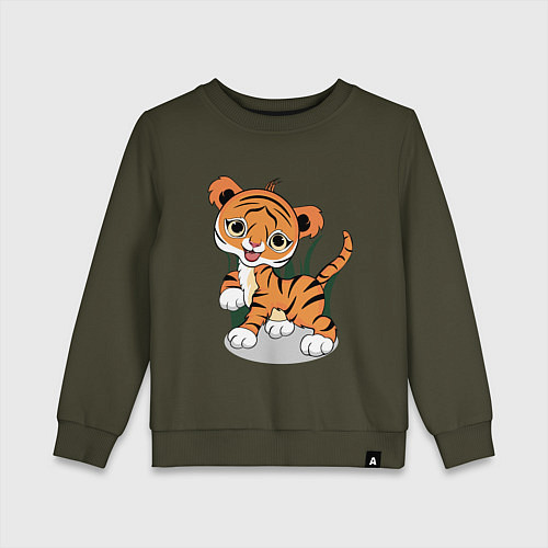 Детский свитшот Тигренок / Хаки – фото 1