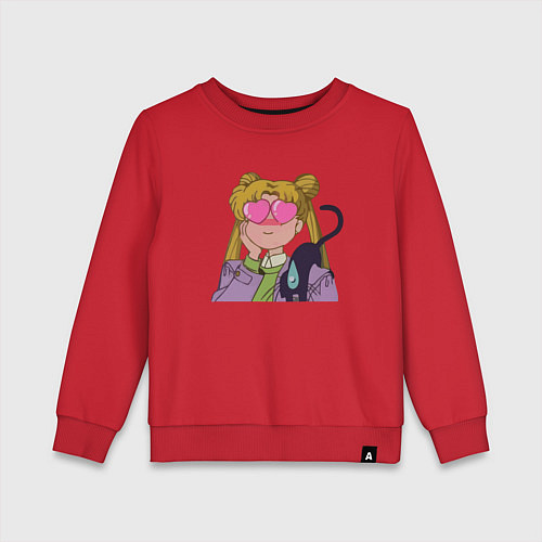 Детский свитшот Сейлор Мун влюбилась / Красный – фото 1