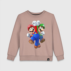 Свитшот хлопковый детский Mario Bros, цвет: пыльно-розовый