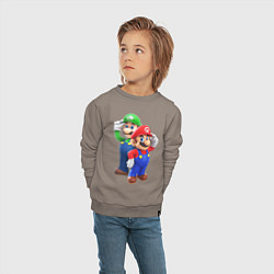 Свитшот хлопковый детский Mario Bros, цвет: утренний латте — фото 2