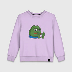 Свитшот хлопковый детский Pepe love пепе лов, цвет: лаванда