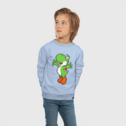 Свитшот хлопковый детский Yoshi, цвет: мягкое небо — фото 2