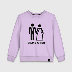 Свитшот хлопковый детский GAME OVER МОЛОДОЖЕНЫ, цвет: лаванда