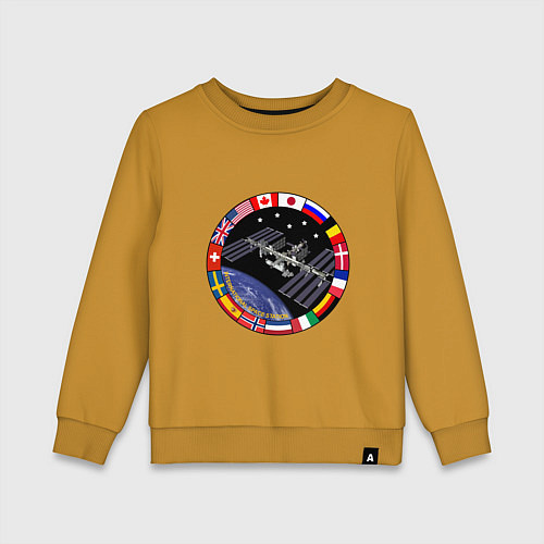 Детский свитшот Космическая станция / Горчичный – фото 1