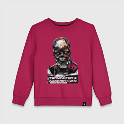 Свитшот хлопковый детский Terminator T-800, цвет: маджента