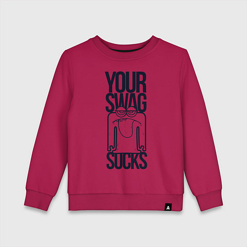 Детский свитшот Человечек с высунутым языком / Маджента – фото 1