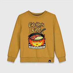 Свитшот хлопковый детский Calcifer cook, цвет: горчичный