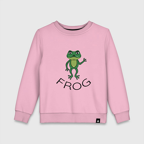 Детский свитшот Frog green / Светло-розовый – фото 1