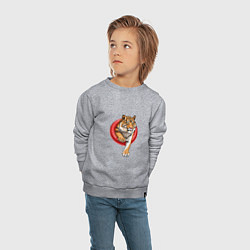 Свитшот хлопковый детский Wilking Tiger, цвет: меланж — фото 2
