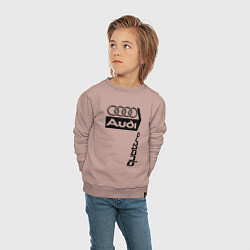 Свитшот хлопковый детский АудиAudi, цвет: пыльно-розовый — фото 2