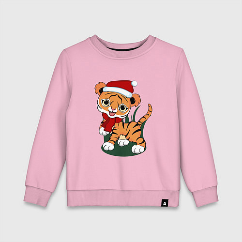 Детский свитшот Зимний тигр / Светло-розовый – фото 1