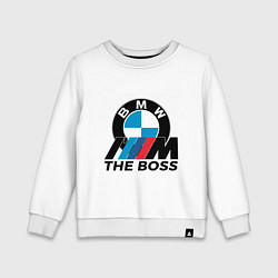 Свитшот хлопковый детский BMW BOSS, цвет: белый