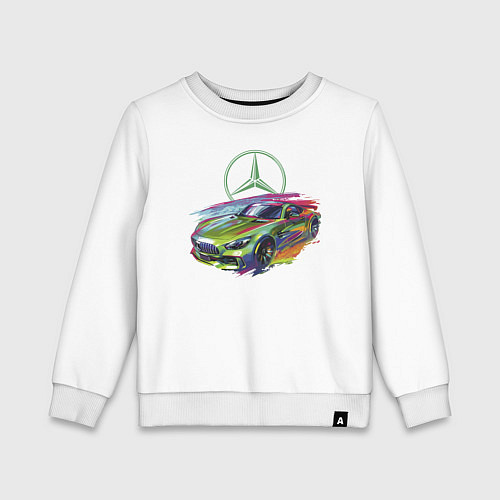 Детский свитшот Mercedes V8 Biturbo motorsport - sketch / Белый – фото 1