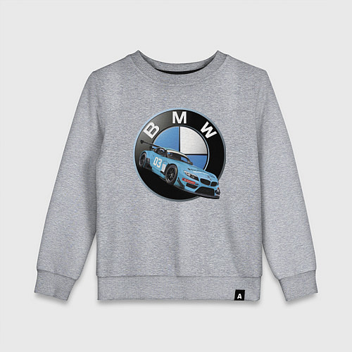 Детский свитшот BMW самая престижная марка автомобиля / Меланж – фото 1