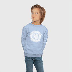 Свитшот хлопковый детский Руны, топоры и шлем, цвет: мягкое небо — фото 2
