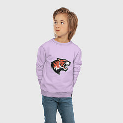 Свитшот хлопковый детский Tiger Mood, цвет: лаванда — фото 2