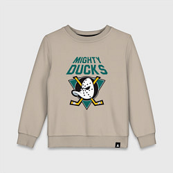 Свитшот хлопковый детский Анахайм Дакс, Mighty Ducks, цвет: миндальный