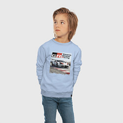 Свитшот хлопковый детский Toyota Gazoo Racing - легендарная спортивная коман, цвет: мягкое небо — фото 2