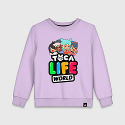 Свитшот хлопковый детский TOCA LIFE WORLD ТОКА ЛАЙФ ВОРЛД ПЕРСОНАЖИ, цвет: лаванда