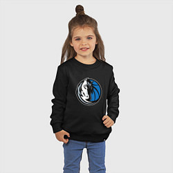 Свитшот хлопковый детский Даллас Маверикс логотип, цвет: черный — фото 2