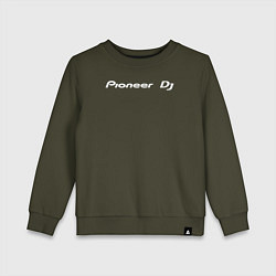 Свитшот хлопковый детский Pioneer DJ - Logo White, цвет: хаки
