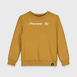 Свитшот хлопковый детский Pioneer DJ - Logo White, цвет: горчичный