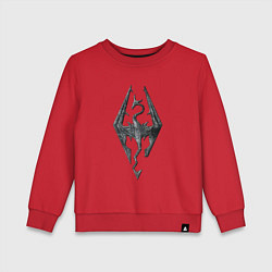 Свитшот хлопковый детский СКАЙРИМ ЛОГО SKYRIM LOGO, цвет: красный