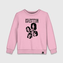 Свитшот хлопковый детский Участники группы Led Zeppelin, цвет: светло-розовый