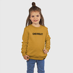 Свитшот хлопковый детский Chevrolet Лого Эмблема спина, цвет: горчичный — фото 2
