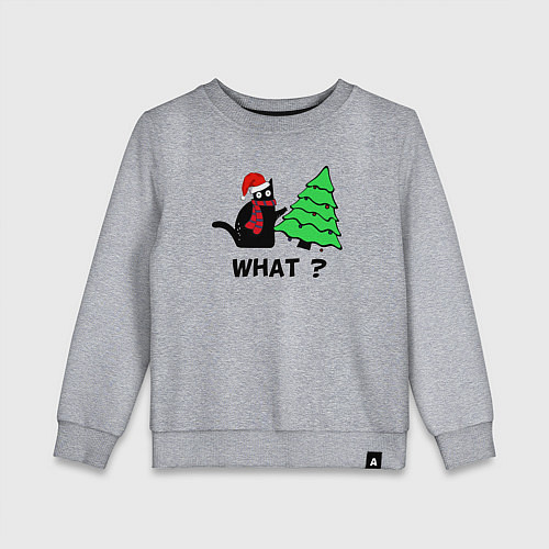 Детский свитшот Кот и Новый Год / Меланж – фото 1