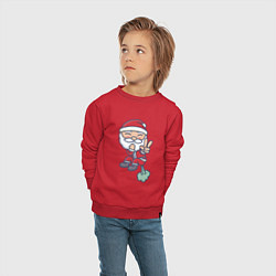 Свитшот хлопковый детский Плохой Санта испортил воздух, цвет: красный — фото 2
