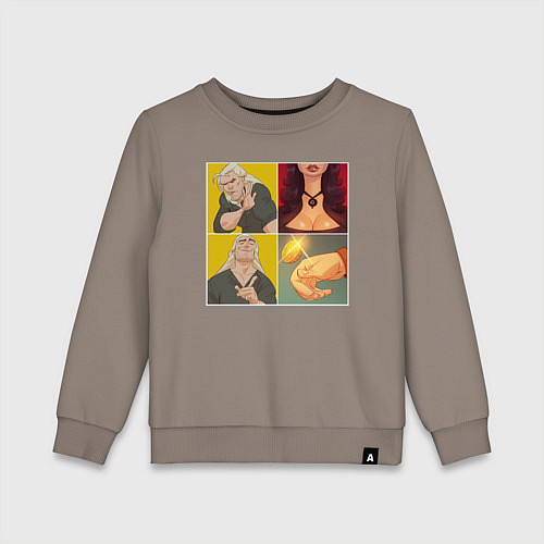 Детский свитшот Ведьмаку Заплатите Чеканной Монетой / Утренний латте – фото 1