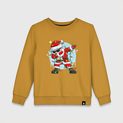 Свитшот хлопковый детский DAB SANTA CLAUS В ГЕРЛЯНДЕ, цвет: горчичный