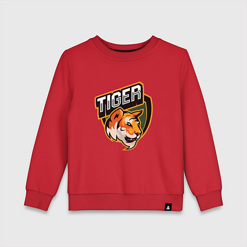 Детский свитшот Тигр Tiger логотип / Красный – фото 1