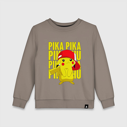 Детский свитшот ПИКАЧУ В КЕПКЕ ПОКЕМОНЫ / Утренний латте – фото 1