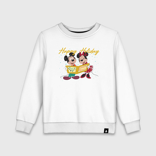 Детский свитшот Happy Holoday Mouse / Белый – фото 1