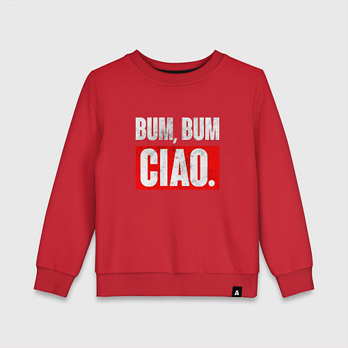 Детский свитшот BUM BUM CIAO БУМАЖНЫЙ ДОМ / Красный – фото 1