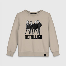 Свитшот хлопковый детский Metallica - cool guys!, цвет: миндальный