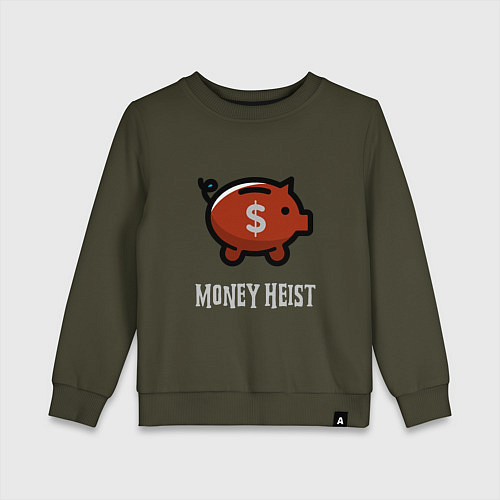 Детский свитшот Money Heist Pig / Хаки – фото 1