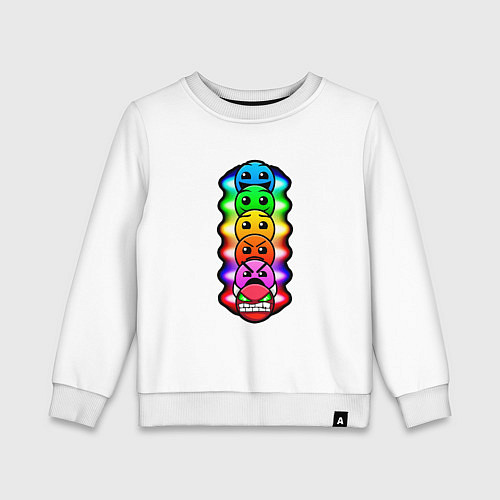 Детский свитшот Geometry Dash: Smiles / Белый – фото 1