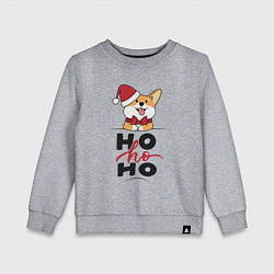 Свитшот хлопковый детский Corgi Ho ho Ho, цвет: меланж