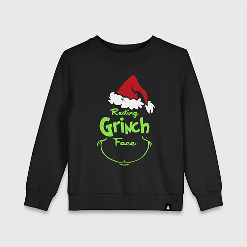 Детский свитшот Resting Grinch Face / Черный – фото 1