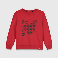 Свитшот хлопковый детский QR Love, цвет: красный